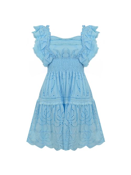 Abito in cotone sangallo con volant NO SECRETS | 261NS245CELESTE